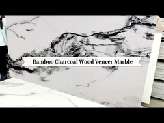 لوحة الحائط الرخامية عالية اللمعان ورقة الرخام الخيزران الفحم الخشبية