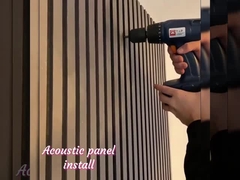 مبيعات المصنع مباشرة لوحة خشبية صلبة مواد الديكور الداخلي لوحة صوتية خشبية