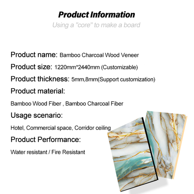 Hot Sale Bamboo Charcoal Wood Veneer Fire Retardant Panels Interior Decorative Wall Panels For Commercial Space