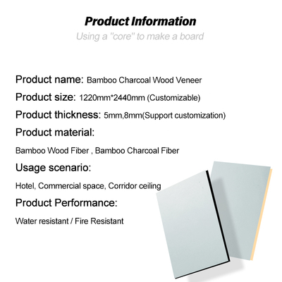 New Design Bamboo Charcoal Wood Veneer Waterproof And Moisture-proof Metal Wall Panels For Commercial Spaces