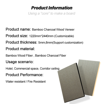 New Innovation Bamboo Charcoal Wood Veneer Fireproof And Flame Retardant Board Interior Decoration Board For Corridor Ceilings