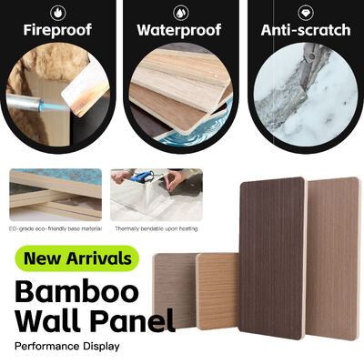 Factory Price  Bamboo Charcoal Solid Wall Panel Interiores Eco Friendly Easy to Clean