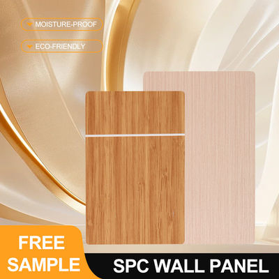 لوحة الحائط SPC 600 * 2440 * 4mm مقاومة للماء و مقاومة للنار الخشب البلاستيكي المركب الصديق للبيئة
