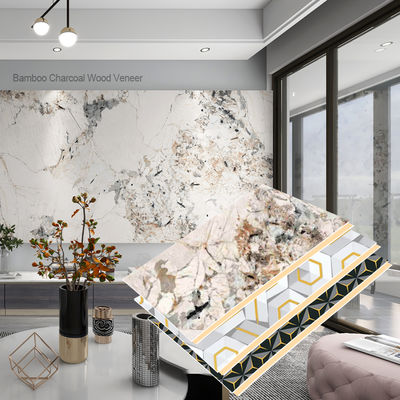 Hotel Decoration Panels 5mm/8mm Bamboo Charcoal Fiber Interior Decoration PVC Wood Veneer Indoor Wall Panel Hall Living Room