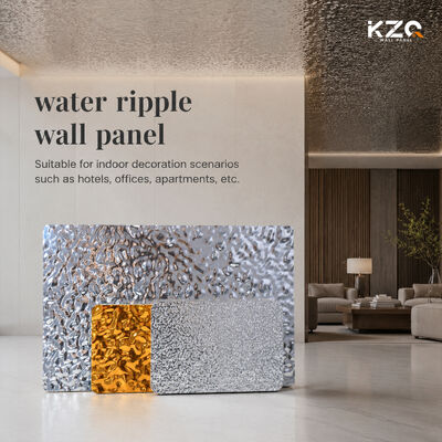 سلسلة 3D Water Ripple KTY النادي السقف والجدار 5mm / mm اللوحة الزخرفية اللوحة الحائط الخيزران الفحم