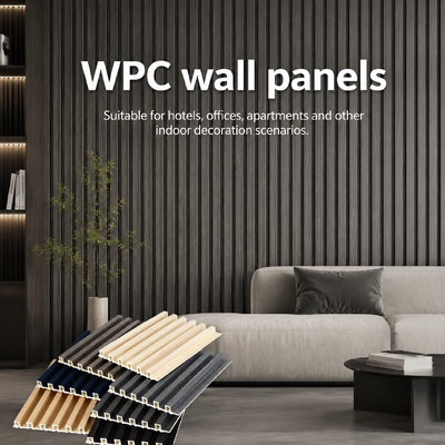 لوحة الحائط المخددة للديكور الداخلي لوحة الحائط Wpc ثلاثية الأبعاد للتصميم الداخلي لفيلا الفندق